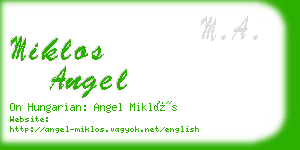 miklos angel business card
